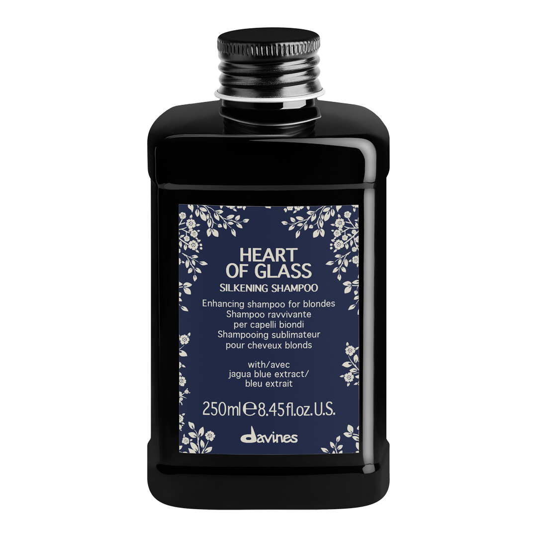 Davines Heart of Glass Silkening Shampoo (Šviesius plaukus glotninantis šampūnas)
