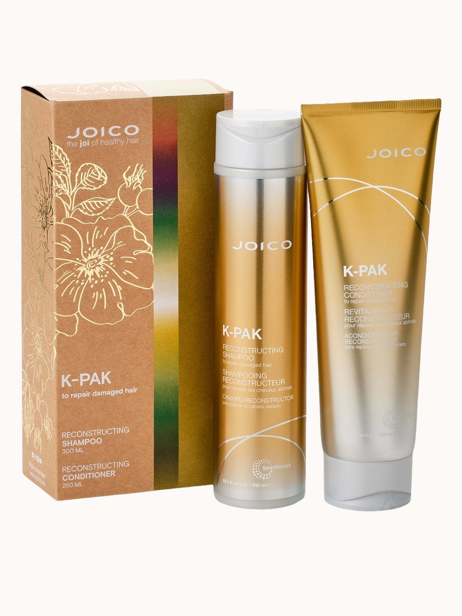 Joico K-Pak Reconstructing Double the Joy (Plaukų struktūrą atkuriantis šampūnas + kondicionierius)