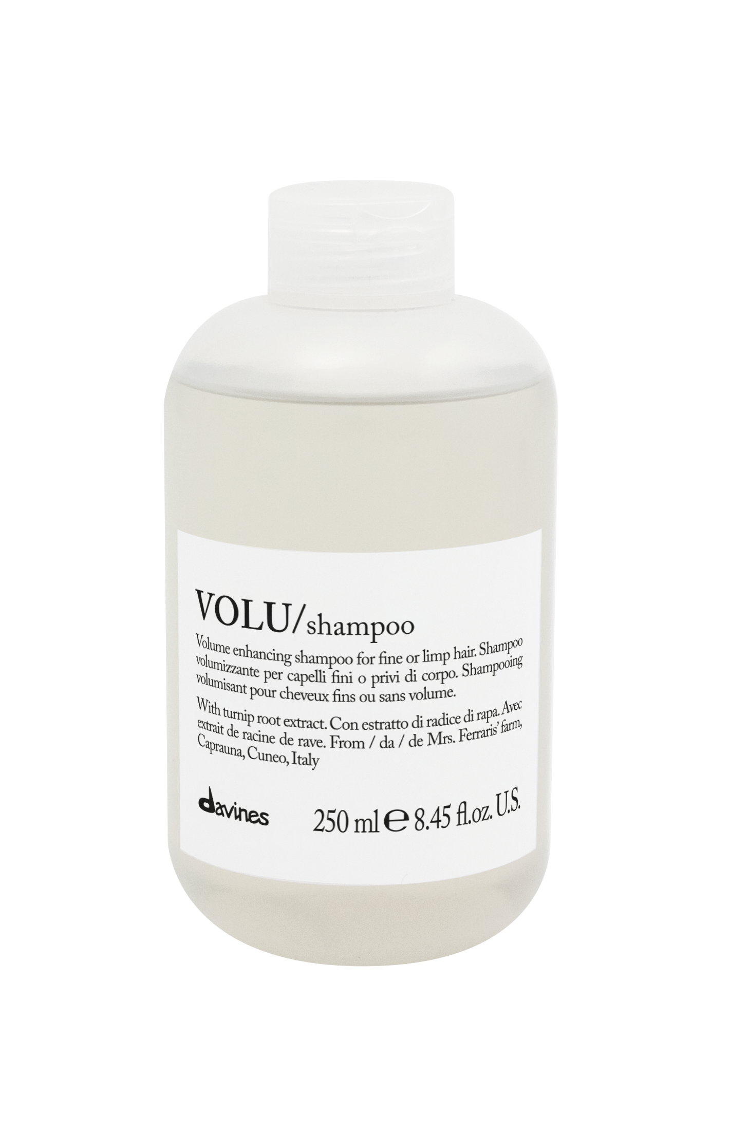 Davines VOLU Shampoo (Plaukų apimtį didinantis šampūnas)
