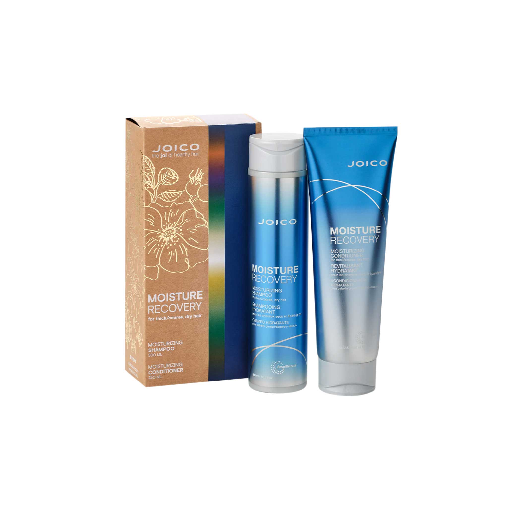 Joico Moisture Recovery Double the Joy (Maitinamasis šampūnas + kondicionierius)